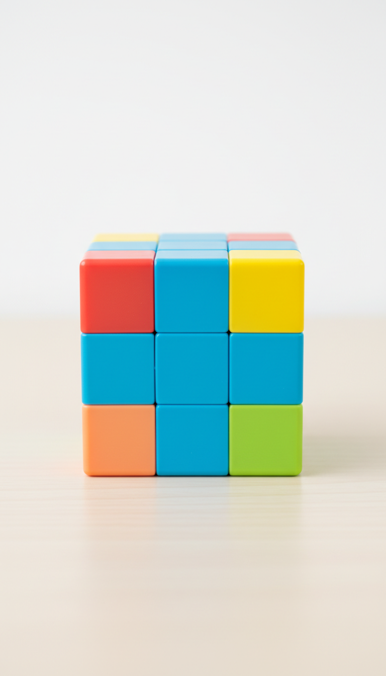 Blue Puzzle Cubes for Toddlers – Educational Stacking Toy